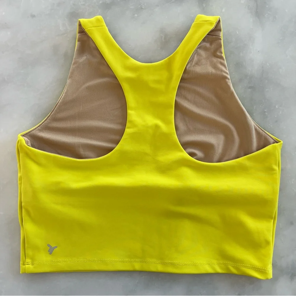 Old Navy Active Go Dry crop tank top. Neon yellow. L 10-12.